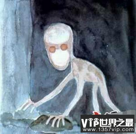 美国多佛恶魔，疑似外星生物(头大如斗眼睛为橙色)