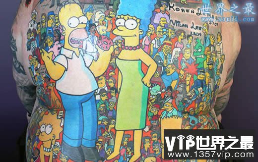 世界上纹身角色最多的人，203个纹身角色(www.5300tv.com)