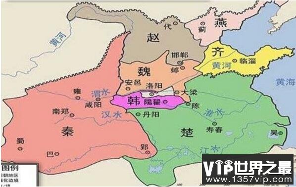 战国七雄地图古今对比，战国七雄是哪七国(我是楚国人)