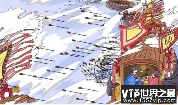 诸葛亮草船借箭的故事，草船诱敌借得十万支箭（图2）
