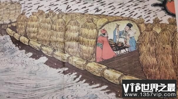 诸葛亮草船借箭的故事，草船诱敌借得十万支箭（图4）