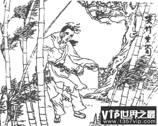 二十四孝故事：哭竹生笋，孝子孟宗扶竹而哭生嫩笋(图2)