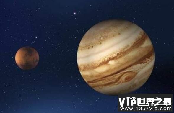 太阳系中最大的行星：木星，比地球大1000倍