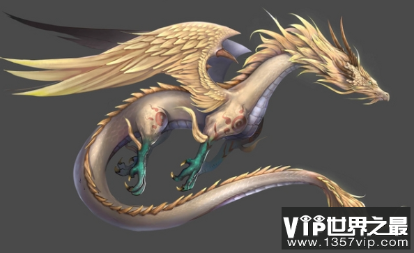上古神兽之应龙，古代神话传说中有翼的龙