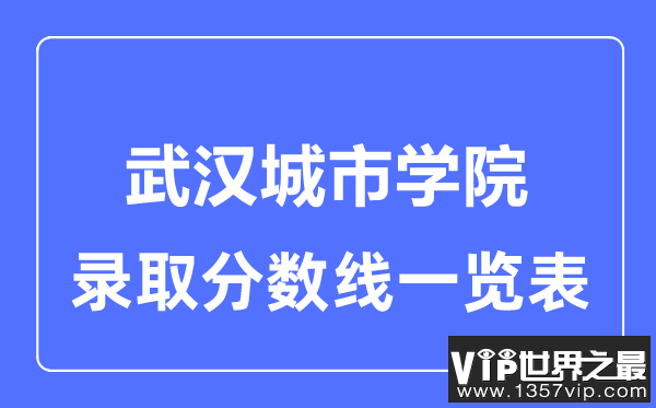 2023年高考多少分能上武汉城市学院？附各省录取分数线