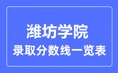 2023年高考多少分能上潍坊学院？附潍坊学院各省录取分数线一览表