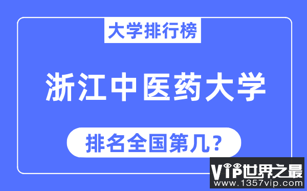 2023年浙江中医药大学排名,最新全国排名第几