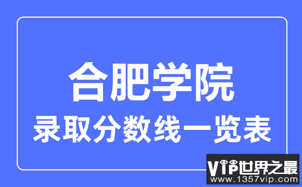 2023年高考多少分能上合肥学院？附各省录取分数线