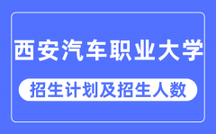 2023年西安汽车职业大学各省招生计划及各专业招生人数