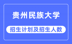 2023年贵州民族大学各省招生计划及各专业招生人数