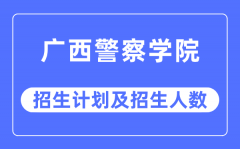2023年广西警察学院各省招生计划及各专业招生人数