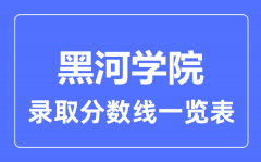 2023年高考多少分能上黑河学院？附黑河学院各省录取分数线一览表