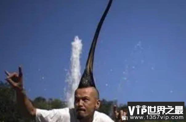 世界上最高的莫西干发型 日本理发设计师(1.18米)