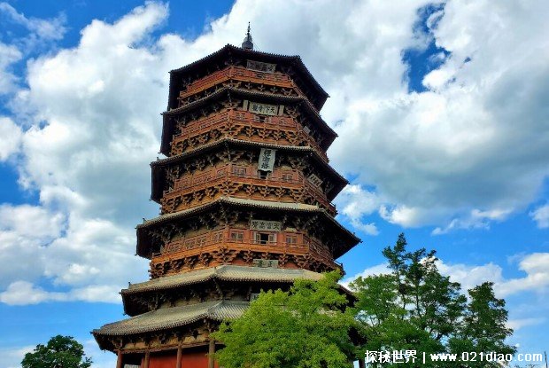 世界上最高的木建筑 山西应县木塔塔高67.31米(历史悠久)