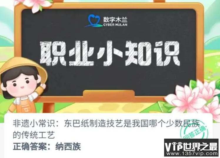 东巴纸制造技艺是我国哪个少数民族的传统工艺 蚂蚁新村12月12日答案