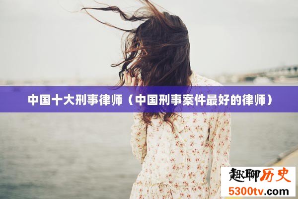 中国十大刑事律师（中国刑事案件最好的律师）