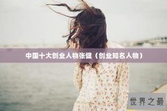 中国十大创业人物张健（创业知名人物）