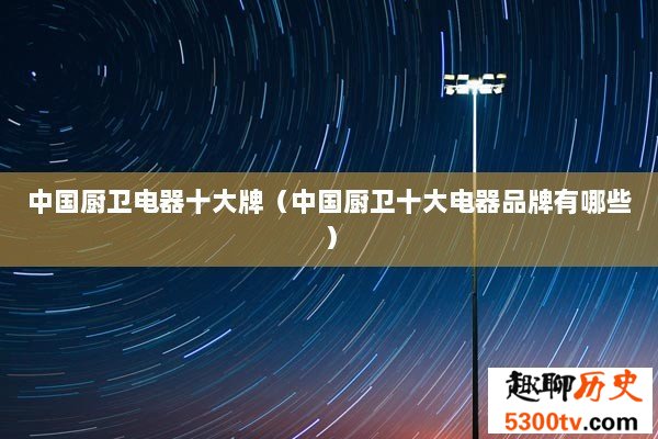中国厨卫电器十大牌（中国厨卫十大电器品牌有哪些）