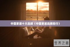 中国家装十大品牌（中国家装品牌排行）