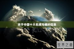 关于中国十大名牌马桶的信息