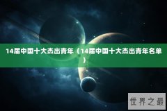 14届中国十大杰出青年（14届中国十大杰出青年名单）