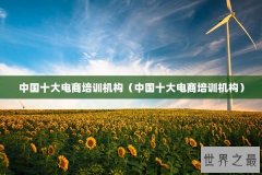 中国十大电商培训机构（中国十大电商培