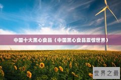 中国十大黑心食品（中国黑心食品震惊世界）