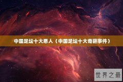 中国足坛十大恶人（中国足坛十大奇葩事件）
