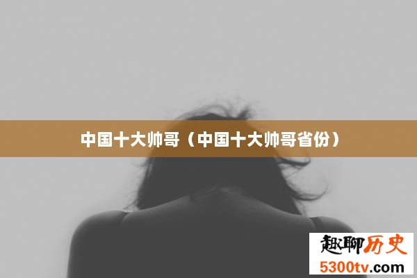中国十大帅哥（中国十大帅哥省份）